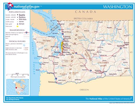 large map of washington state.